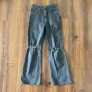 BDG High Rise Black Distressed Flare Jeans – Women’s Size 29 – 99% Cotton
